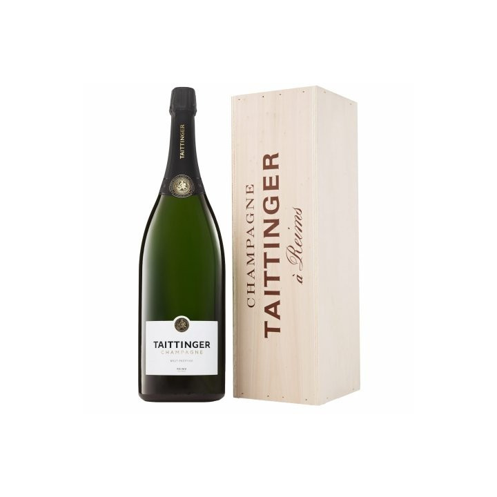 CHAMPAGNE BRUT BLANC Jeroboam en caisse bois -Taittinger